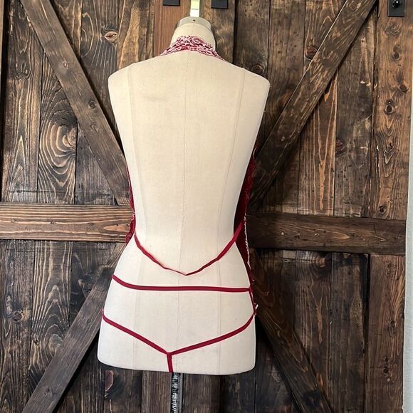 Wine Red Lace Deep V-Neck Teddy lingerie XL - Picture 8 of 10